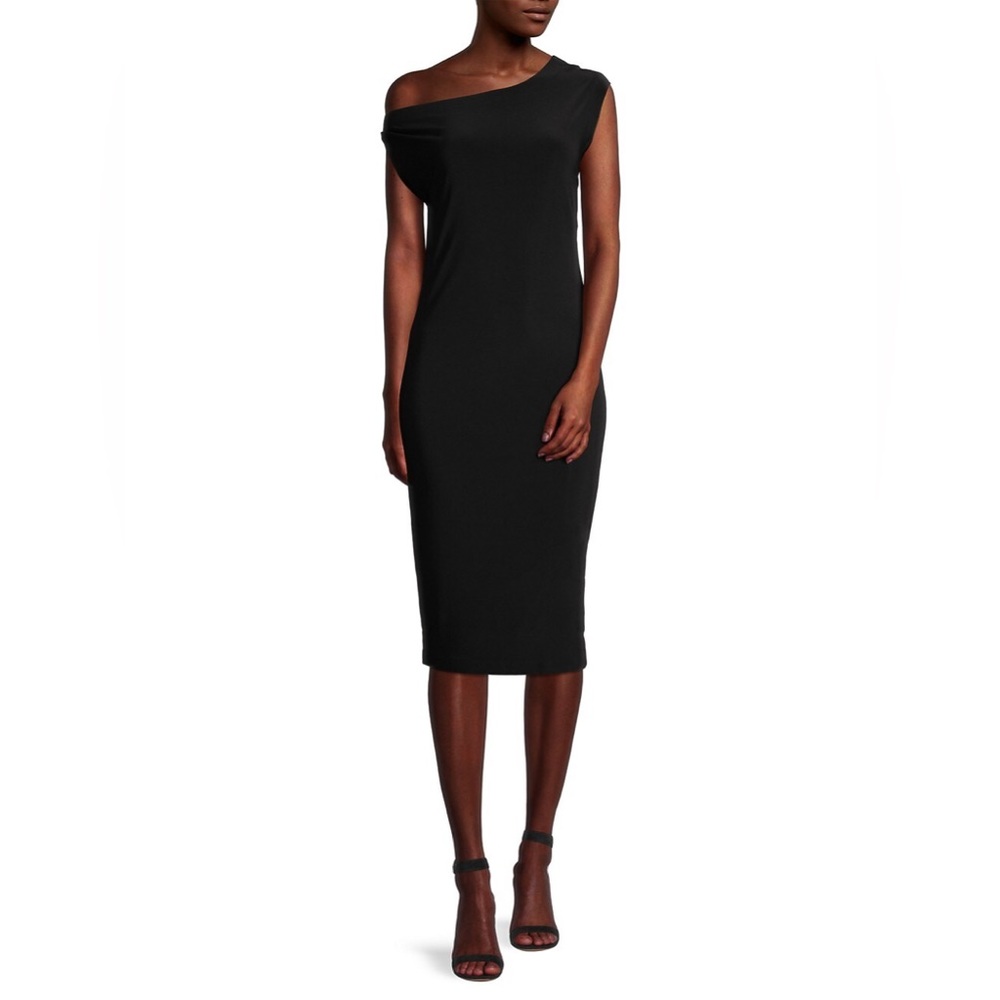 Norma Kamali Drop Shoulder Black Dress - Picture 4 of 9